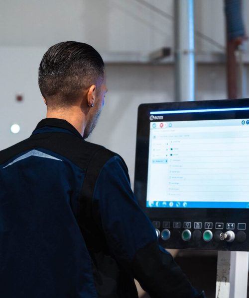 Employee working on a screen
